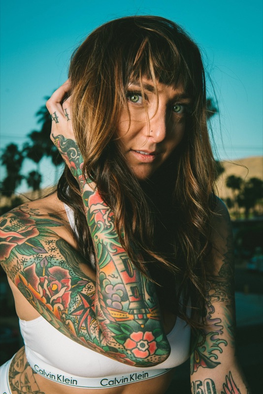 Model-portfolio portrait in desert light