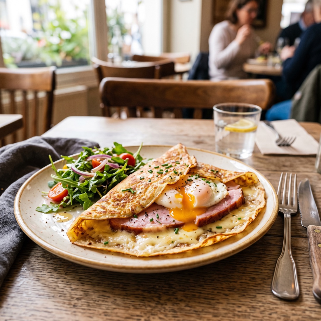 The Royal — a savory ham and cheese crêpe